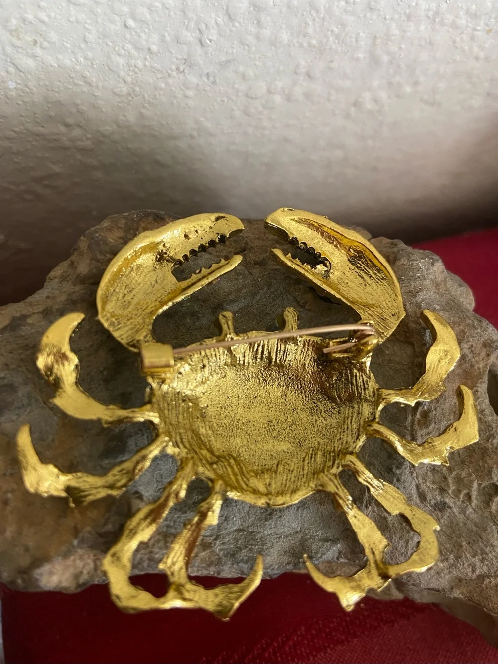 NEW Fancy Rhinestoned White Crab Broach
